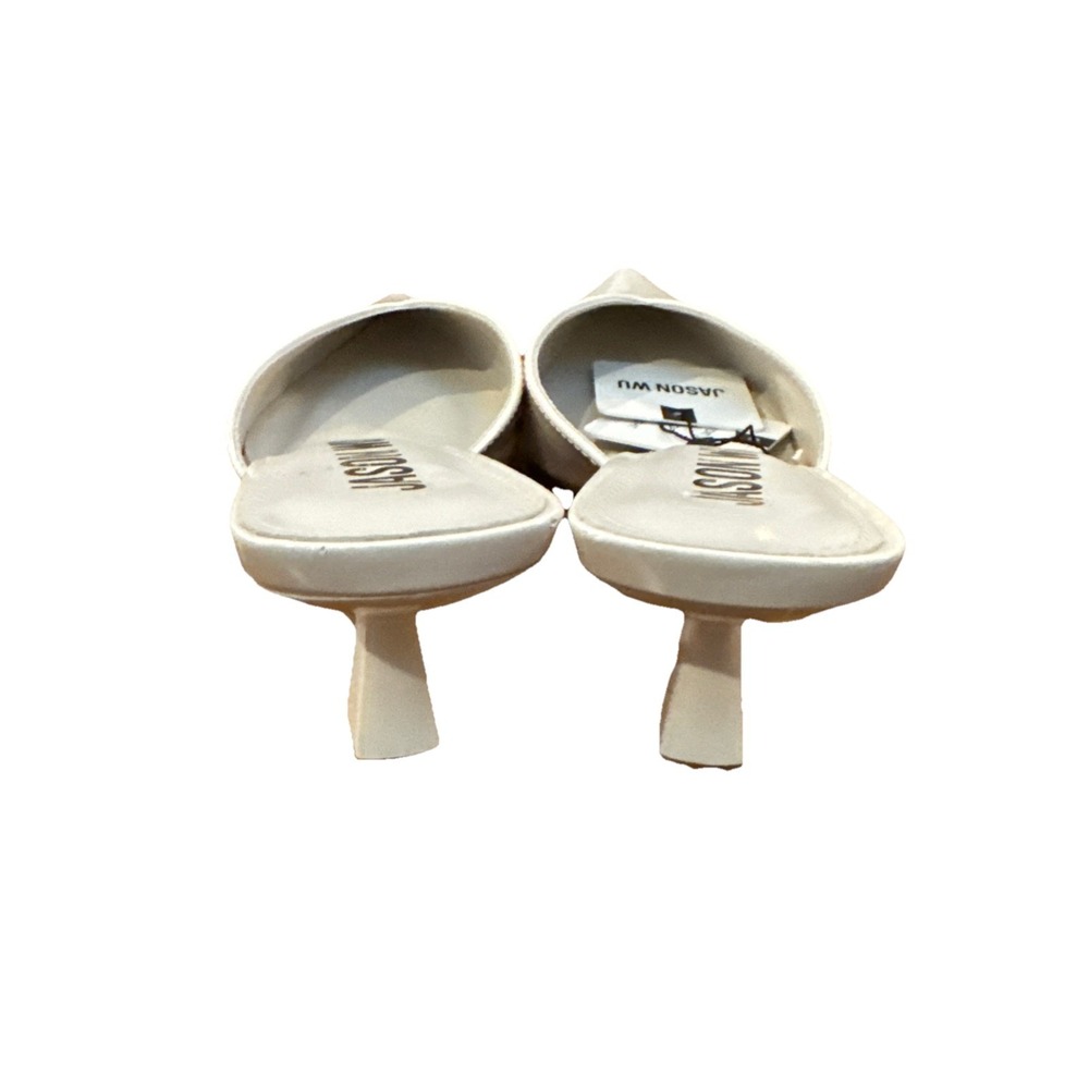 Jason Wu Women's Pointed Toe Kitten Heels White Patent Leather Torai New - Picture 4 of 4